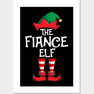 Fiance Elf Matching Family Christmas Engaged Posters and Art